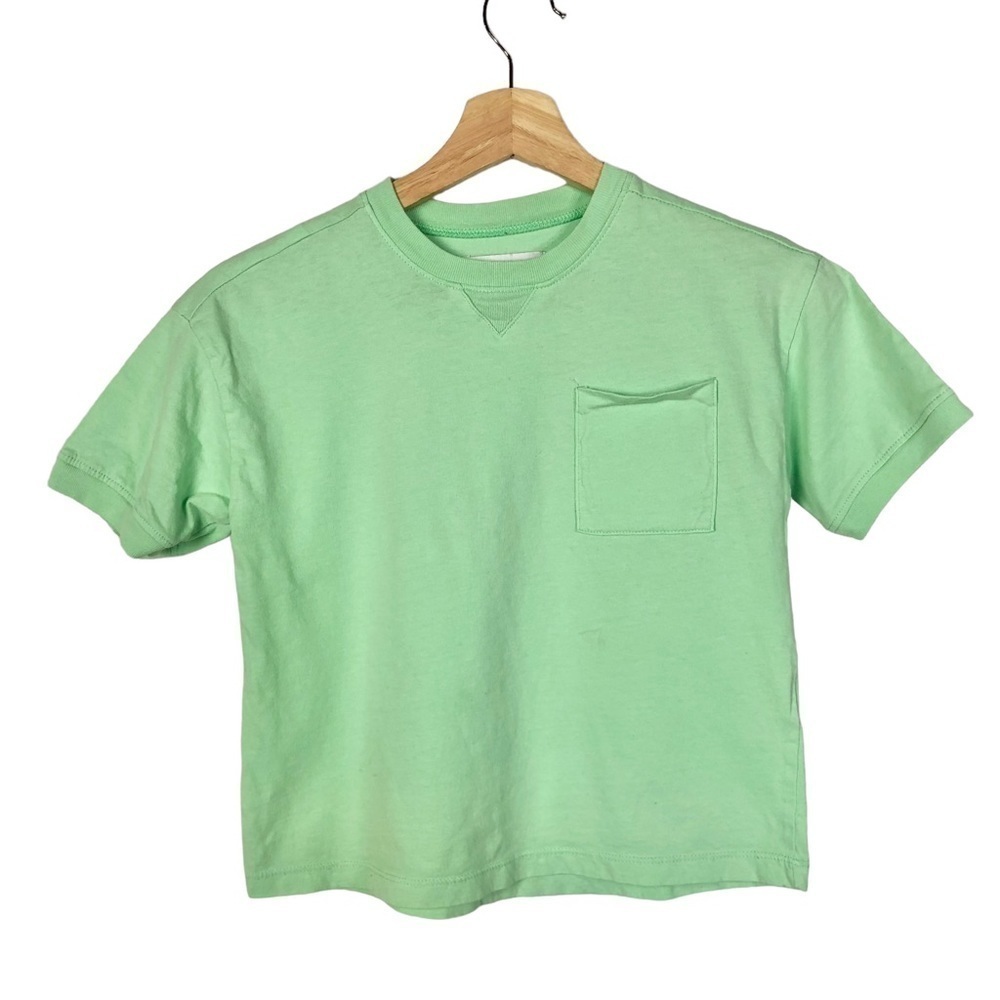 Zara Kids Seafoam Green My Best Option Pocket Front Short Sleeve T-Shirt 6